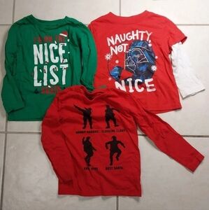 3 Boys Christmas long sleeve tshirts Children's place and Star Wars sz 4t